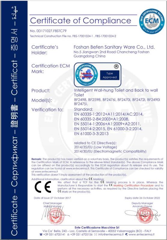 CE - Foshan BEFEN Sanitary Ware Co., Ltd.