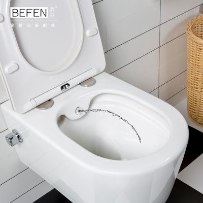 China Concealed European Tank P-trap Flushing Flush WC Wall Hung Toilet With Bidet for sale