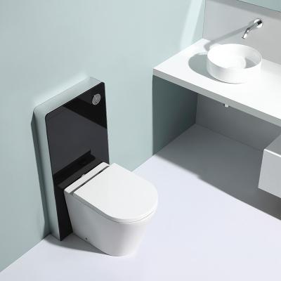 China Promotional Ceramic Cistern Bathroom Hidden Sanitary Ware Back to Wall Women Toilet Lavatory for sale