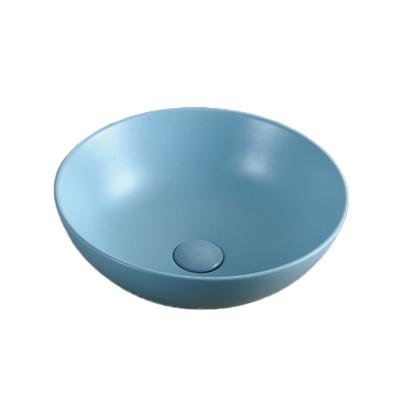 China Chaozhou Contemporary Factory Round Sink Art Basin Above Counter Color Basin Wash Basin Bathroom Sink Matte for sale