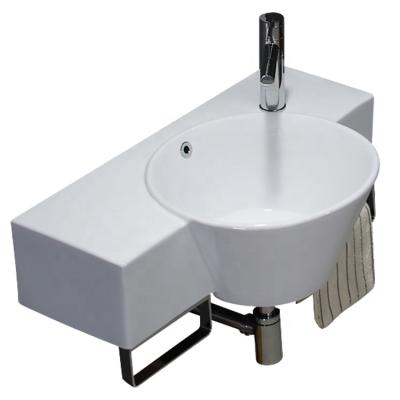 China Europe Modern Popular Design Wall Hung Hand Wash Basin With Round Bowl for sale