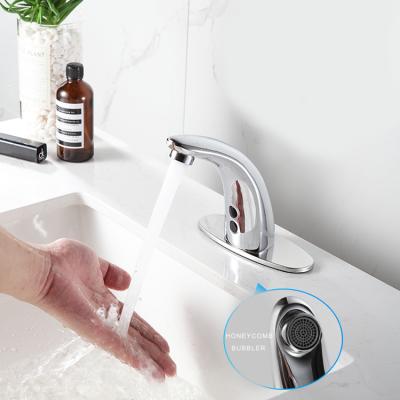 China Sense Faucets New Arrival Deck-mounted Lavatory Brass Automatic Sensor Faucet Cut Off Sensor Faucet Water Faucet for sale