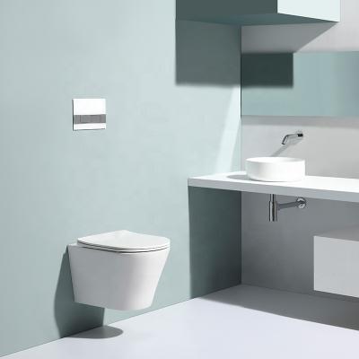 China Cistern Factory Price Bathroom Sanitary Ware Wc Rimless Wall Hit Concealed Toilet for sale