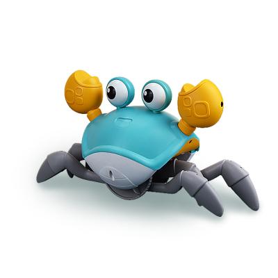 China Toy Electronic Musical Cognitive Floating Crab for Kids with Light Squeaky Crab Walking Sensory Crawling Interactive Learning Toy for sale