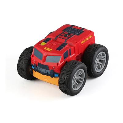 China App Controlled Double Side Lift Stop RC Fire Alarm 2 in 1 Rescue Truck Wholesale Kids Wheeled Vehicle Toys Remote Control Car for sale