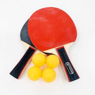 China Custom Professional Eco-friendly OEM Ping Pong Paddles Hot Selling Table Tennis Bat Set With 4 Ball Indoor Ping Pong Set for sale