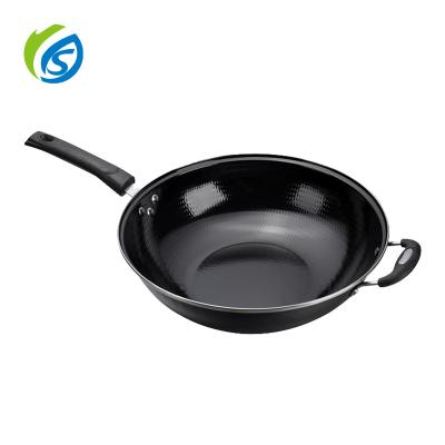 China Durable China Manufacturer Kitchenware Black Wok Cookware Sets Porcelain Enamel Non-Stick Frying Pan for sale