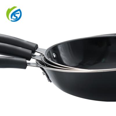 China Factory direct frying pan non-stick enamel iron pan without lid for sale