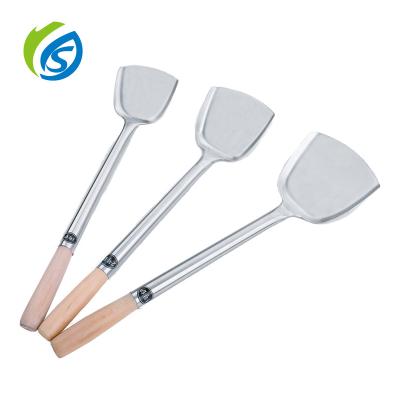 China Sustainable Durable Kitchen Utensil Cooking Tools Stainless Steel Soup Ladle Wok Spatula Set for sale