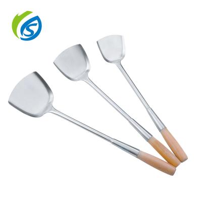 China Jiashida Hot Pot Stainless Steel Spoon Soup Pot Viable High Quality Slotted Kitchen Cookware Set With Wooden Handle for sale