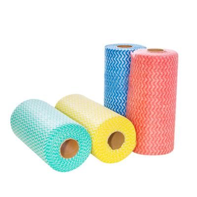 China Sustainable Nonwoven Kitchen Cleaning Cloths Roll Washable Perforated Cloth for sale