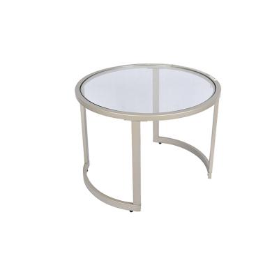 China Modern Silver Side Table And Glass Side Table Steel Sofa Side Table for sale