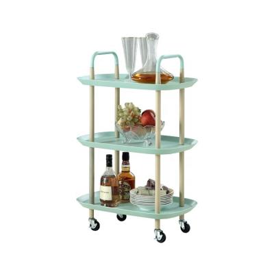 China Design 2/3 Rows Drawer Kitchen Bathroom Living Room Organizer European Serving Stand Steel Movable Lockable Storage Trolley Trolley Cart for sale