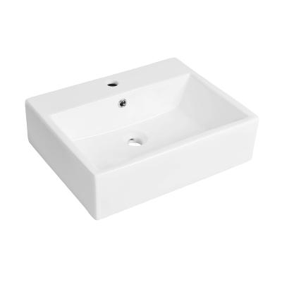 China Rectangle Modern Simple Elegant White Ceramic Lavabo Original Bathroom Basin Sink Bowl for sale