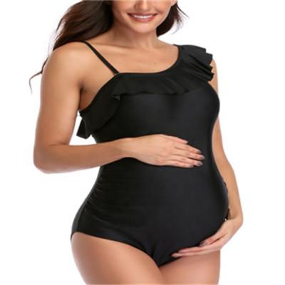 China Hot Sale Beach Wear Summer Maternity Fashion Breathable Plus Size Tankini Maternity Swimwear One Shoulder Ladies Bikini for sale