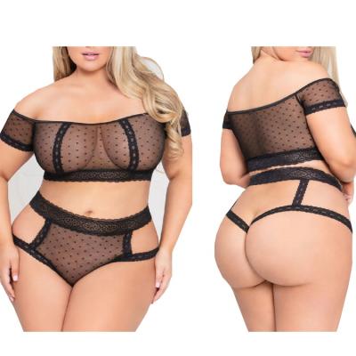 China New Plus Size Fashion Plus Size Sexy Lingerie Hot Wholesale See Through Women Mesh Sexy Lingerie Underwear for sale