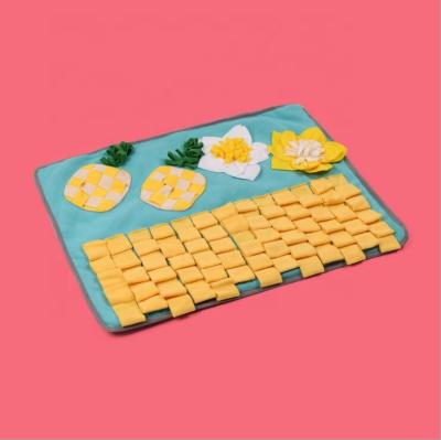 China Wonderful Outdoor Washable Pineapple-patterned Portable Travel Pet Sniff Pad Pet Puzzle Forager Mat Toy Mat for sale