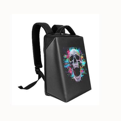 China With USB DIY fashion full color casual daypack LED screen power bank backpack led smart led backpack rucksack for sale