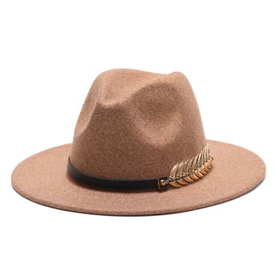 China 2021 Image Women Fashion Party Hat Wide Brim Quality Solid Color Fedora Hats Women for sale