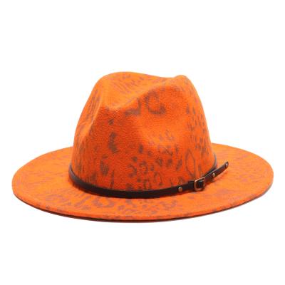 China Premium Fedora Hats Women Wholesale 2021 Fashion Party Tag Hat Leopard Image Copy for sale