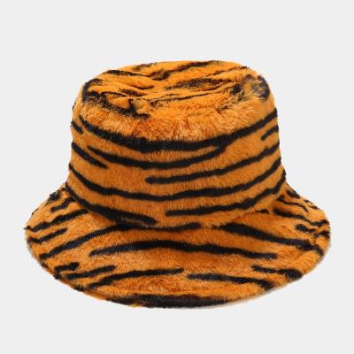 China Excellent Plush Quality Zebra Stripes Design Color Custom Made Womens Hats Fashionable Bucket Hats for sale