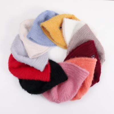 China High Quality Plush Winter Women's Rabbit Fur Bucket Hat Women Real Brimming Off Slouchy Hats for sale