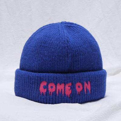 China COMMON 2021 Autumn Winter Korean Fashion Hot Style Letter Knitted Beanie Hat Embroidered for sale