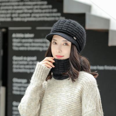 China Hat 2021 One-Piece Fashion Ladies Solid Color Scarf Autumn Winter New Ear Protection COMMON for sale