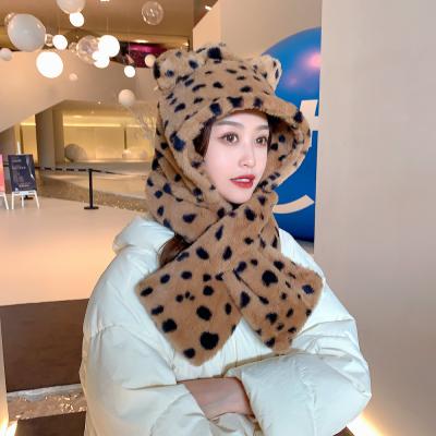 China Wholesale Custom Cute 2021 COMMON Fashion Winter Leopard Ear Decoration Warm Hat for sale