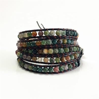 China Latest Fashion BOHEMIA Charm Multi Colored Jewelery Handmade India Agate Healing Stones Bracelets For Women for sale