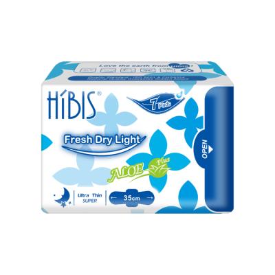 China HIBIS Ultra Thin Extra Long Side-gathering 350mm Fit Breathable Herbal Sanitary Napkin for sale