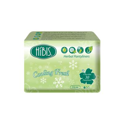 China Side-gathering HIBIS Cooling Cool 3D Pantyliners 16cm Ultra-thin Herbal Taiwan Brand for sale