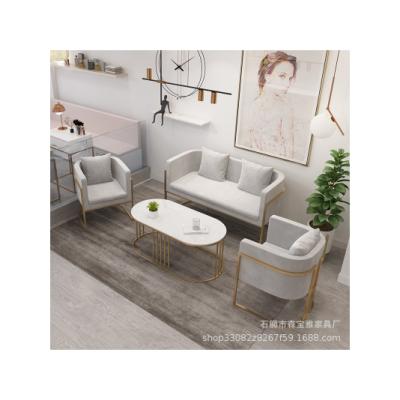 China Modern Nordic minimalist sofa clothing store beauty salon leisure iron coffee table combination for sale