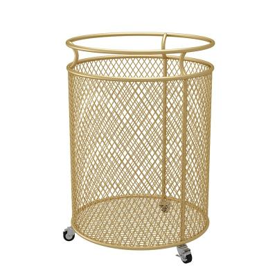 China Simple Baked Dirty Basket Household Clothes Storage Bathroom Basket Iron Multi-Function Style Laundry Hamper Central Institute of Statistics for sale