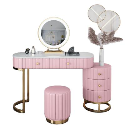 China European Wholesale Modern Dressing Table Vanity Dresser With Drawer Bedroom Furniture Makeup White Table Set With Mirror for sale