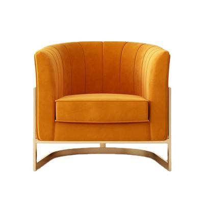 China Modern Nordic Light Single Seat Velvet Creative Sofa Luxury Leisure U Shape Accent Chair Armchair Living Room Sofa Chair for sale