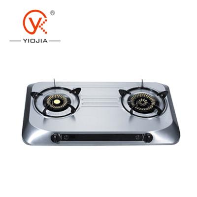 China Hotel Two Burner Gas Stove with Stainless Steel Body (JK-205SI) for sale