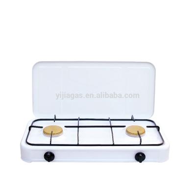 China Simple Portable Household Euro 2 Burner Brass Foshan Gas Stove for sale