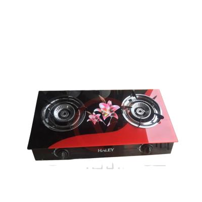 China Hot Hob Top / Gas Stove / Household 2 Burner Tempered Glass Gas Cooker for sale