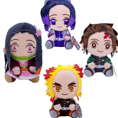 China Soft Stuffed Plush Pose Tanjirou Nezuko Doll Anime Zenitsu Inosuke Demon Slayer Plush Girls Handmade Sitting Boys Stuffed Toys For Adult Children for sale