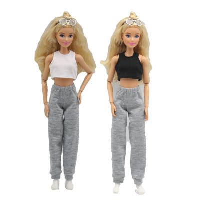 China Cartoon Toy 11.5-12 inch New Design Comfortable Suit Barbie Doll Toys Clothes Accessories Princess Vest Sweatpants Daily For Kids Gift for sale