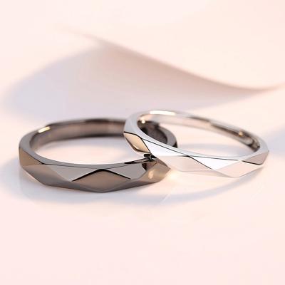 China CLASSIC high quality silver 18k 925 solid gold couples Ring Jewelry Adjustable 18k gold wedding ring for couples for sale