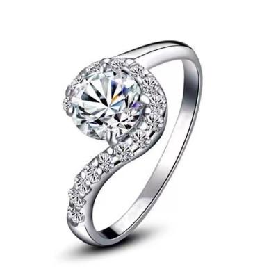 China Moissanite Ring Romantic Female Ring Jewelry 925 Sterling Silver Elegant American Wedding Ring for sale