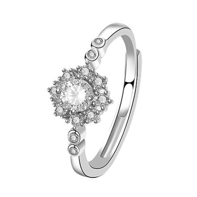 China 2022 Vintage Women Fashion Adjustable Engagement Rings 925 Sterling Silver CZ Adjustable Wedding Rings for sale