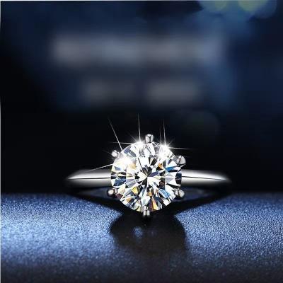 China Personality S925 2 carat moissanite silver couple ring men and women diamond rings for girlfriend for sale