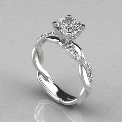 China Hot Selling New Romantic Wish 18k Rose Gold Plated Princess Two Tone Diamond Ring for sale