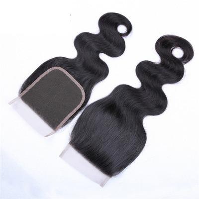 China Real Life Bubble Hair Compression Color Lace Hair Piece 4X4#1B Body Wave Lace Closure 100% Remy Brazilian Hair Spot Supply 100% Remy Hair for sale