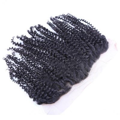 China Lots of 100% Brazilian Hair Curly Lace Closure Block 13*4 Curly Loop Lace Closure Multi-Size Marker Bubble Color Lace Hair 100% Hand Crochet for sale