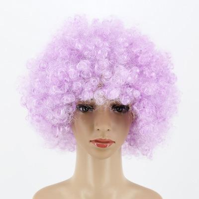 China Cheap Colorful Pure Color Wig Crazy Hot Cosplay Party Cosplay Headwear Football Fan Sports Synthetic Afro Wig for sale