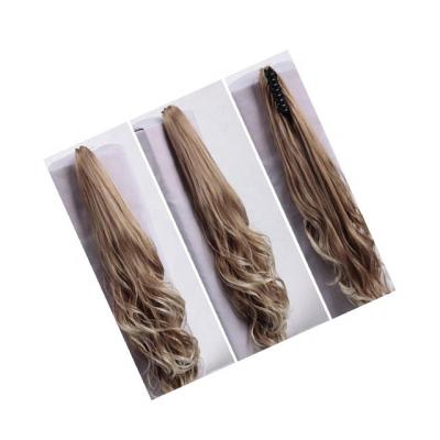 China Madame Afrikaner Manufacturers Wholesale Female Big Waves In Pear Wig And Pony Tail Three Plaits In Long Fake Ponytail Wigs for sale